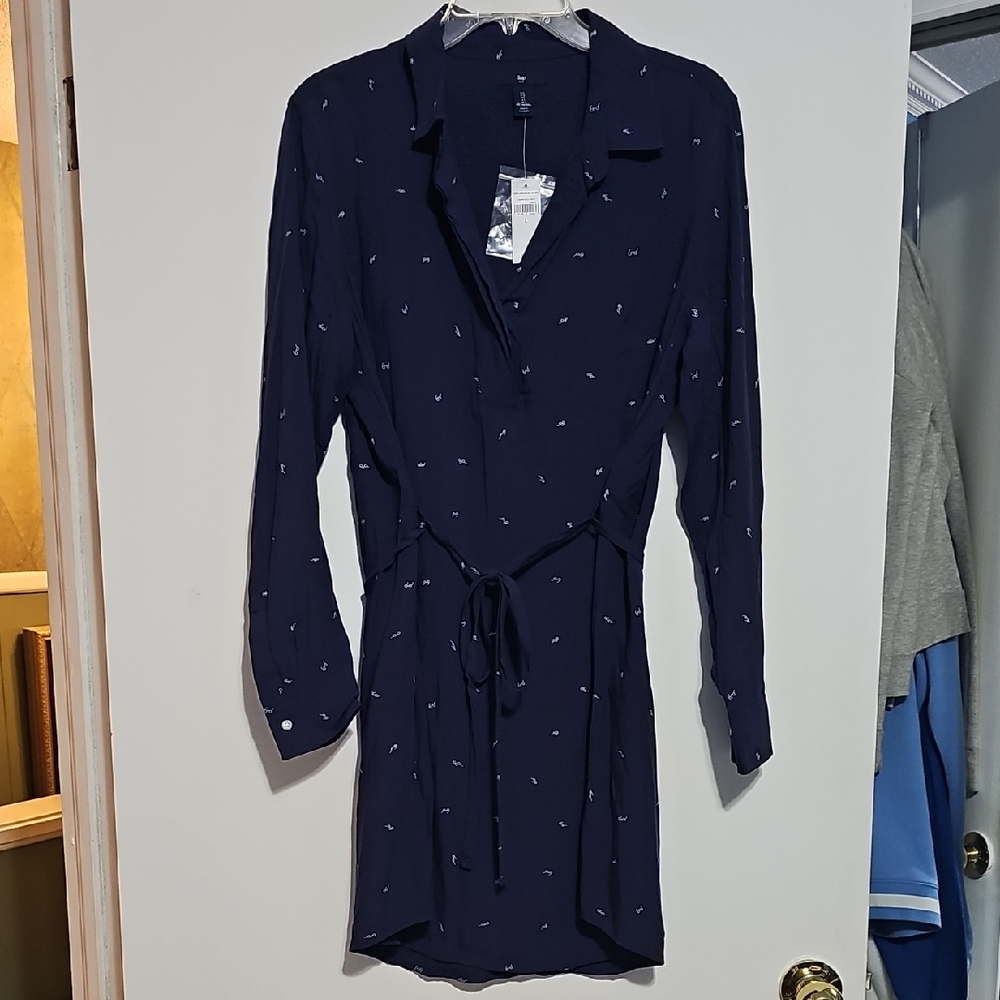 New Gap Navy Blue Women's Dress Sunglass Print Game Day Beach Resort Large